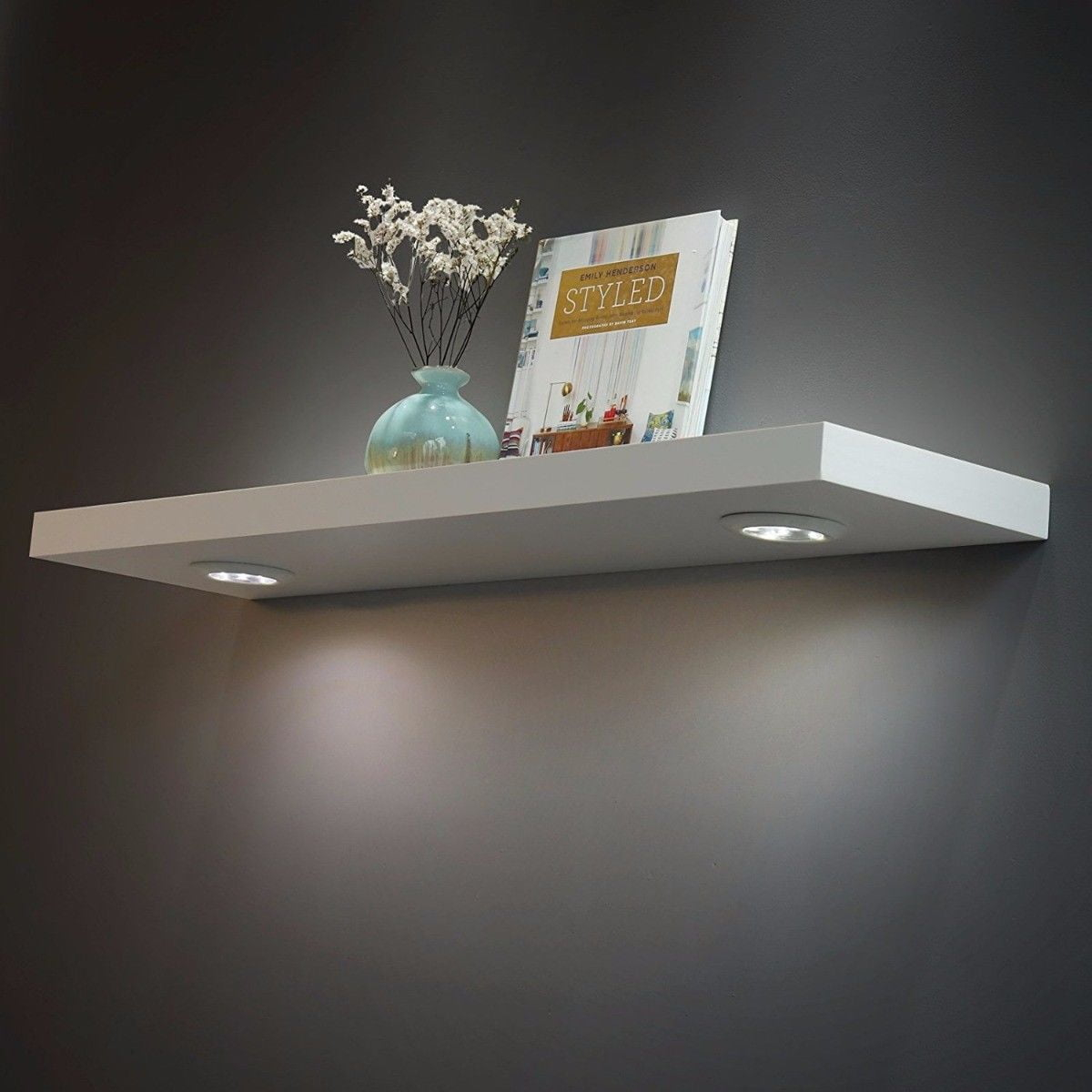 "Modern Welland 48"" Floating Wall Shelf With Led Lights For Living ... for Explore Creative Lighting Solutions with a 48" White Floating Shelf