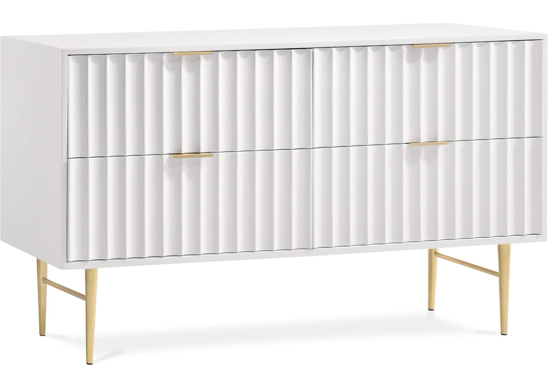 Modernist White Gloss Dresser with regard to