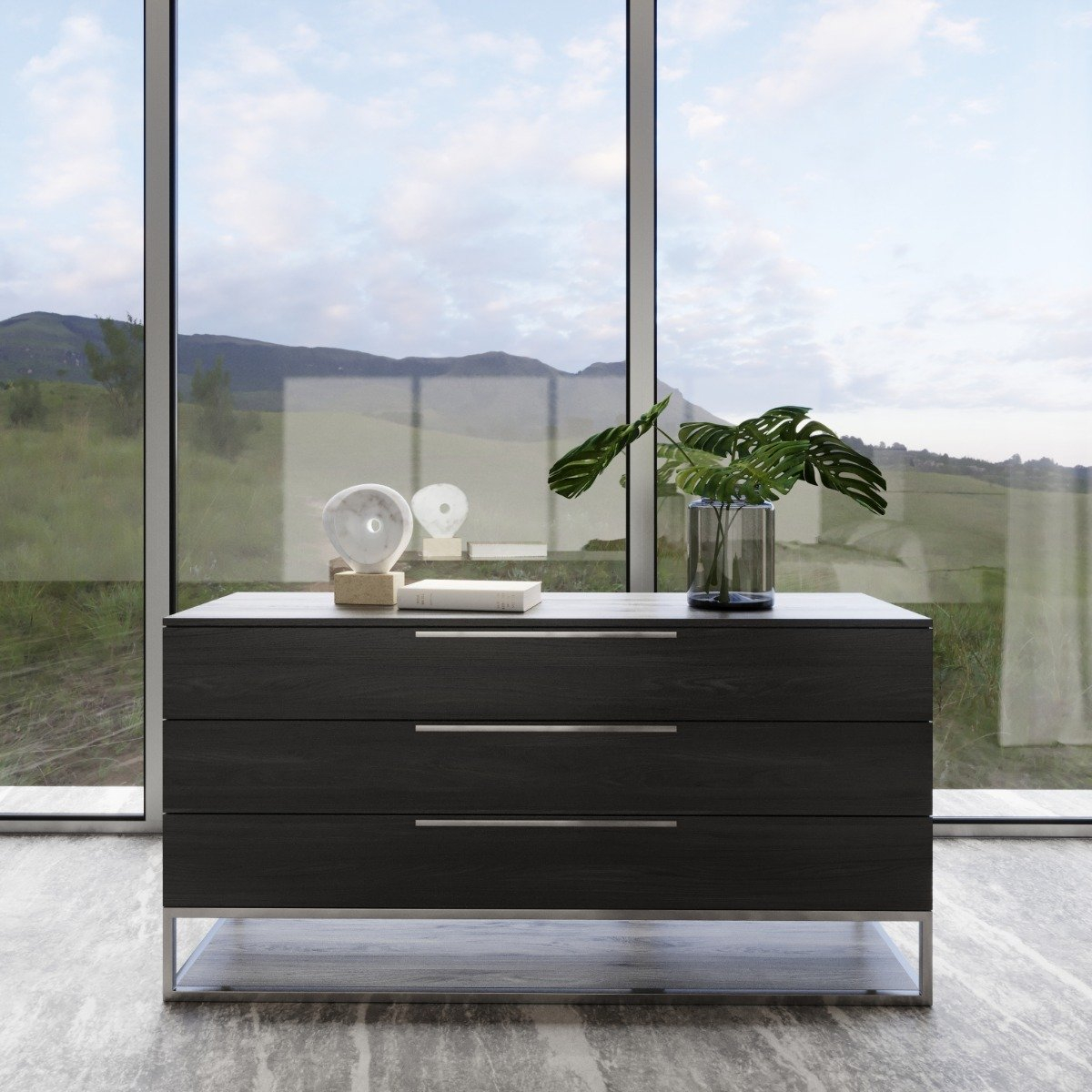 Modrest Heloise - Contemporary Grey Elm Dresser | Atlas Furniture Imports inside