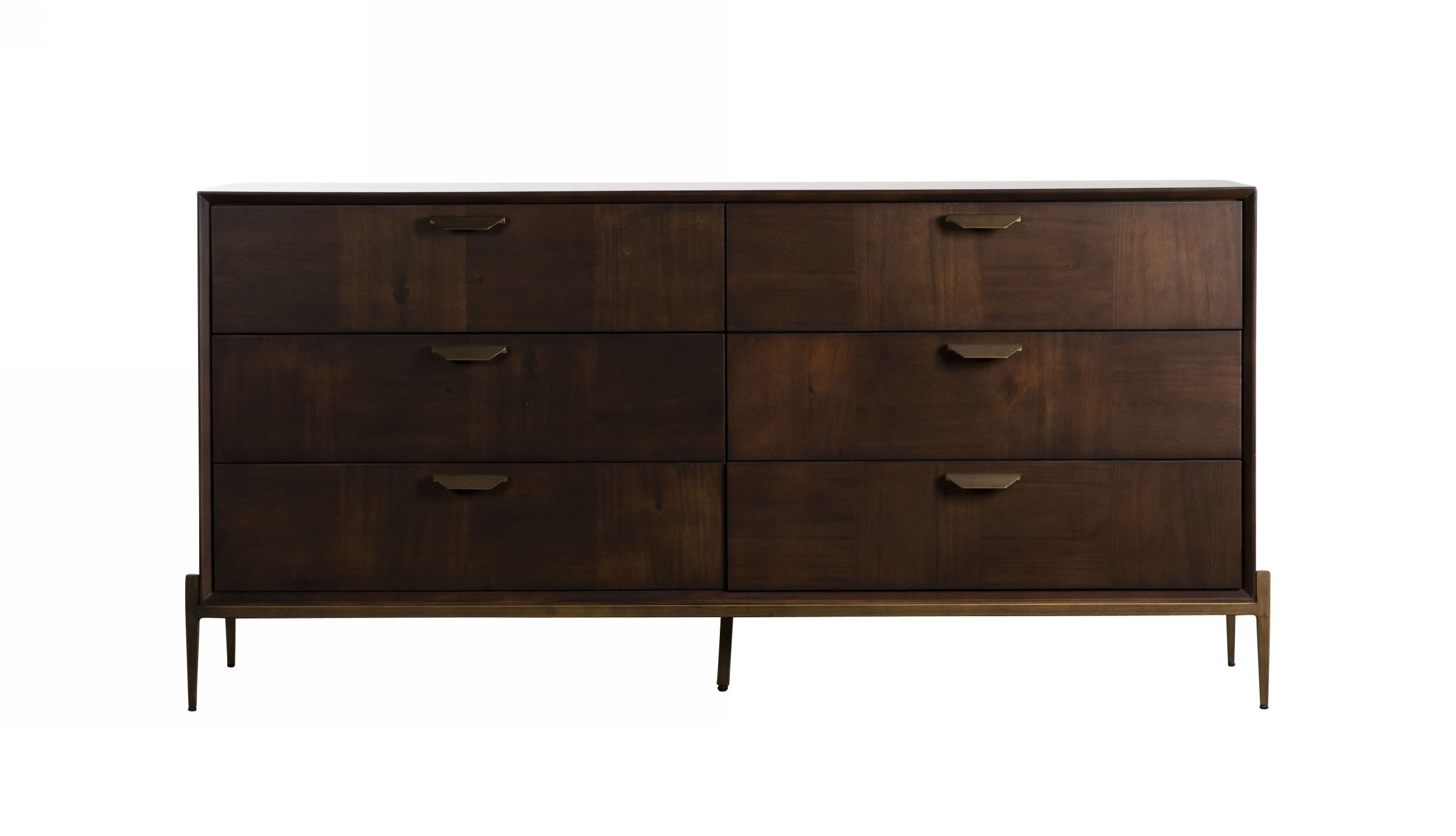 Modrest Shane - Modern Acacia &Amp; Brass Dresser | Atlas Furniture Imports within
