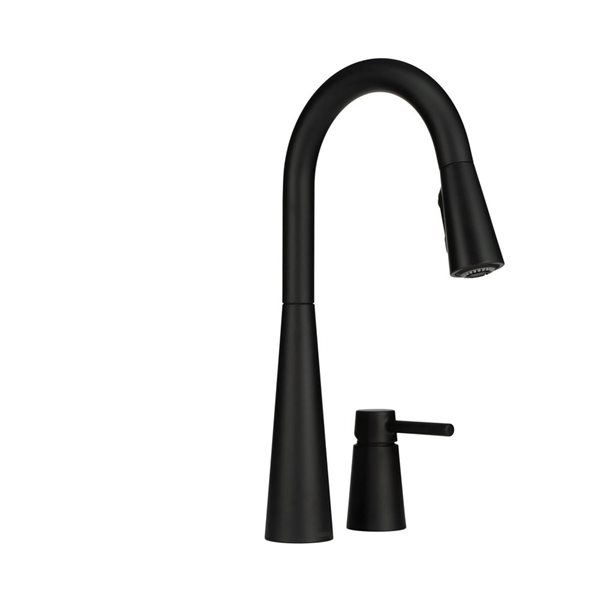 Moen Sleek Matte Black 1-Handle High-Arc Pull-Down Kitchen Faucet W ... pertaining to