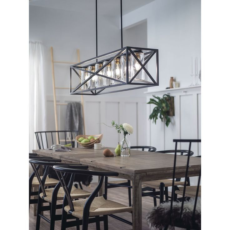 Moorgate™ 5 Light Linear Chandelier Black | Kichler Lighting | Black ... inside