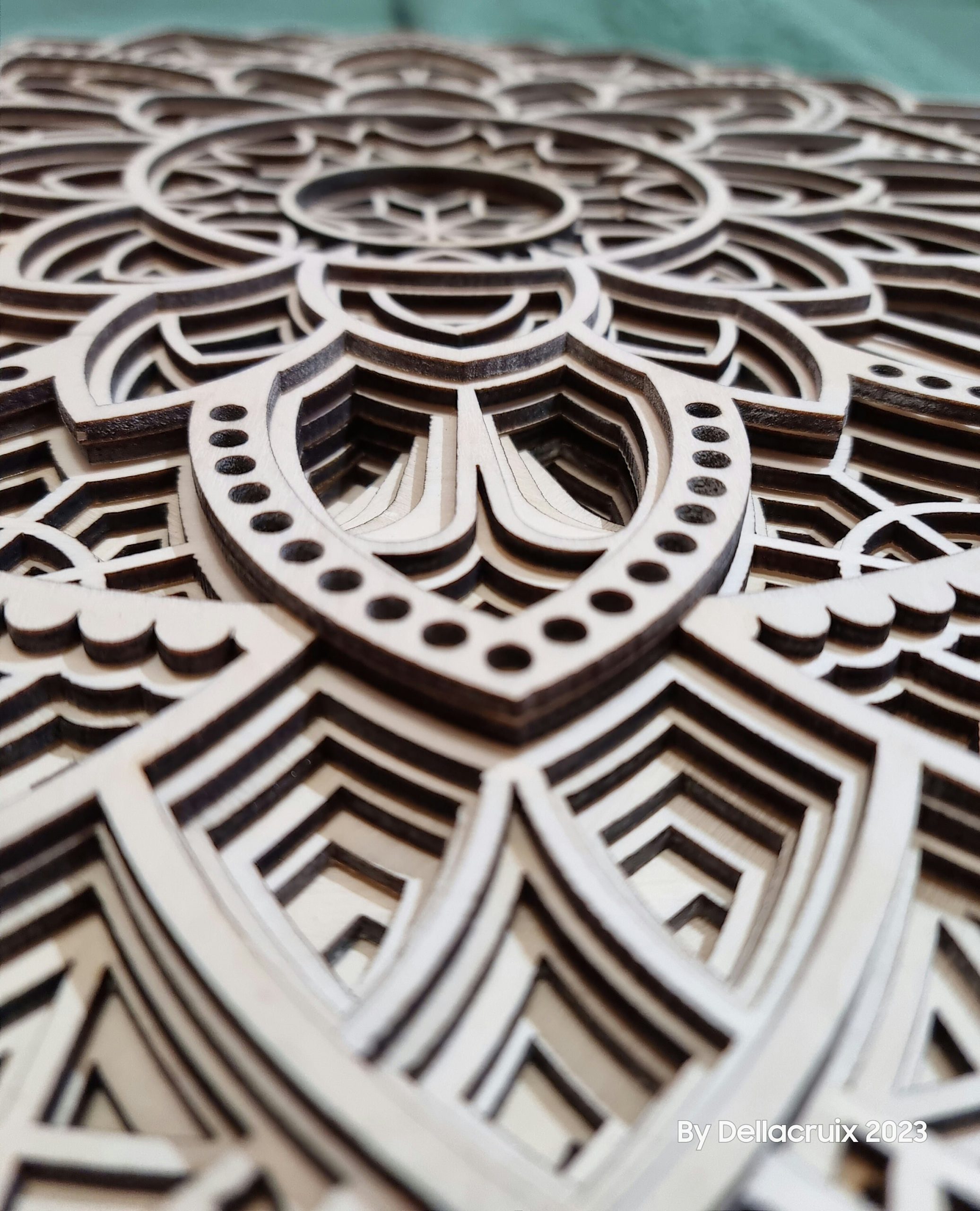 Multilayer Wood Mandala, 3D Wooden Art Work, Boho Wall Decor, Bedroom ... within
