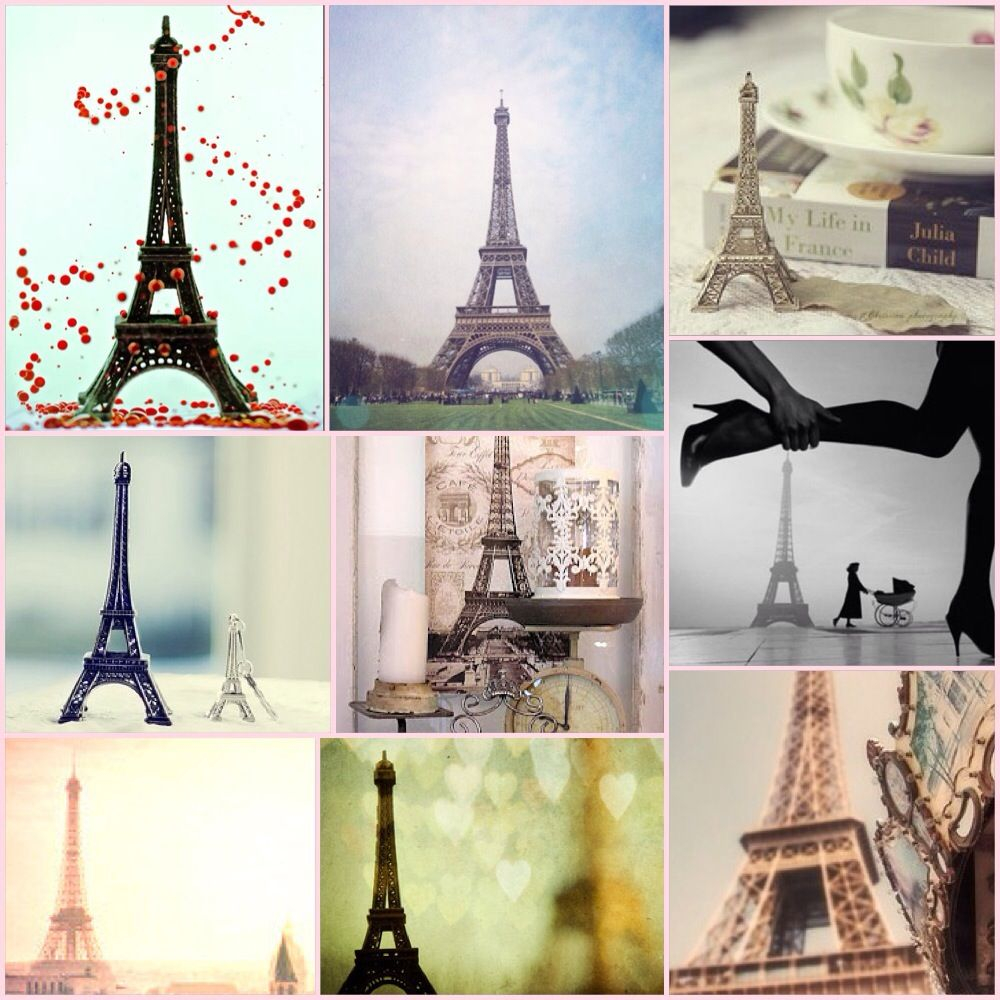 My Creation: Eiffel Tower Paris Collage ~ By Ladee Pink | Eiffel Tower ... within The Art of the Eiffel Tower Collage Bringing Paris Home