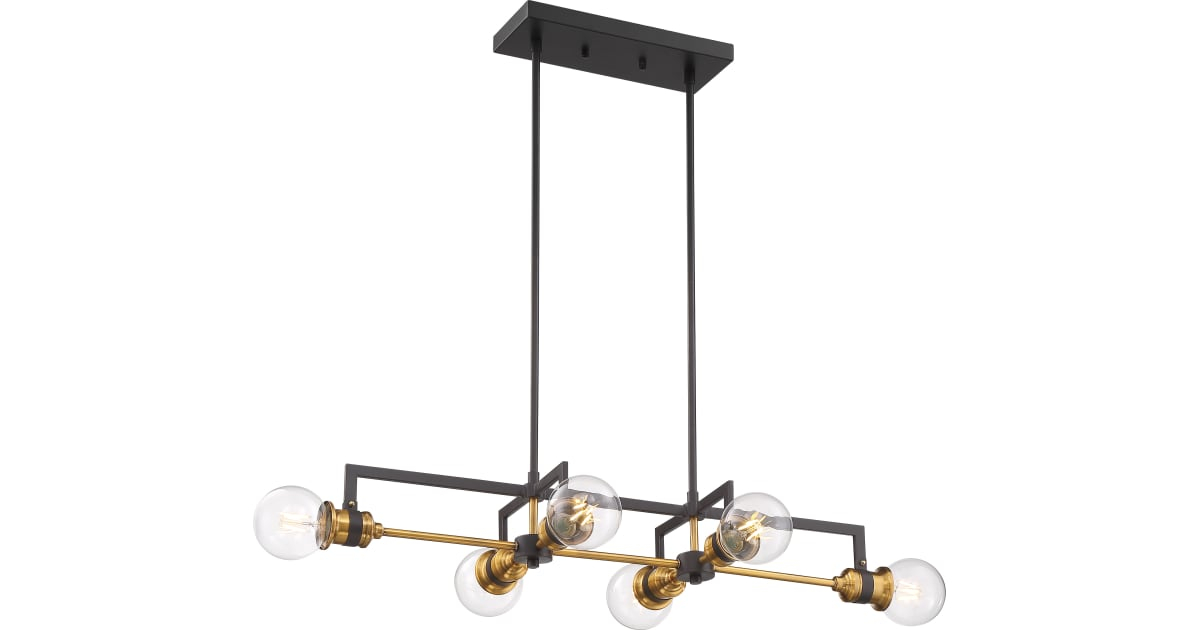 Nuvo Lighting 60/6977 Intention 6 Light 33" Wide Linear Chandelier ... within