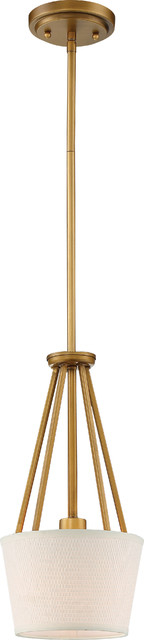 Nuvo Seneca 1-Light Natural Brass Mini Pendant Light Fixture ... inside