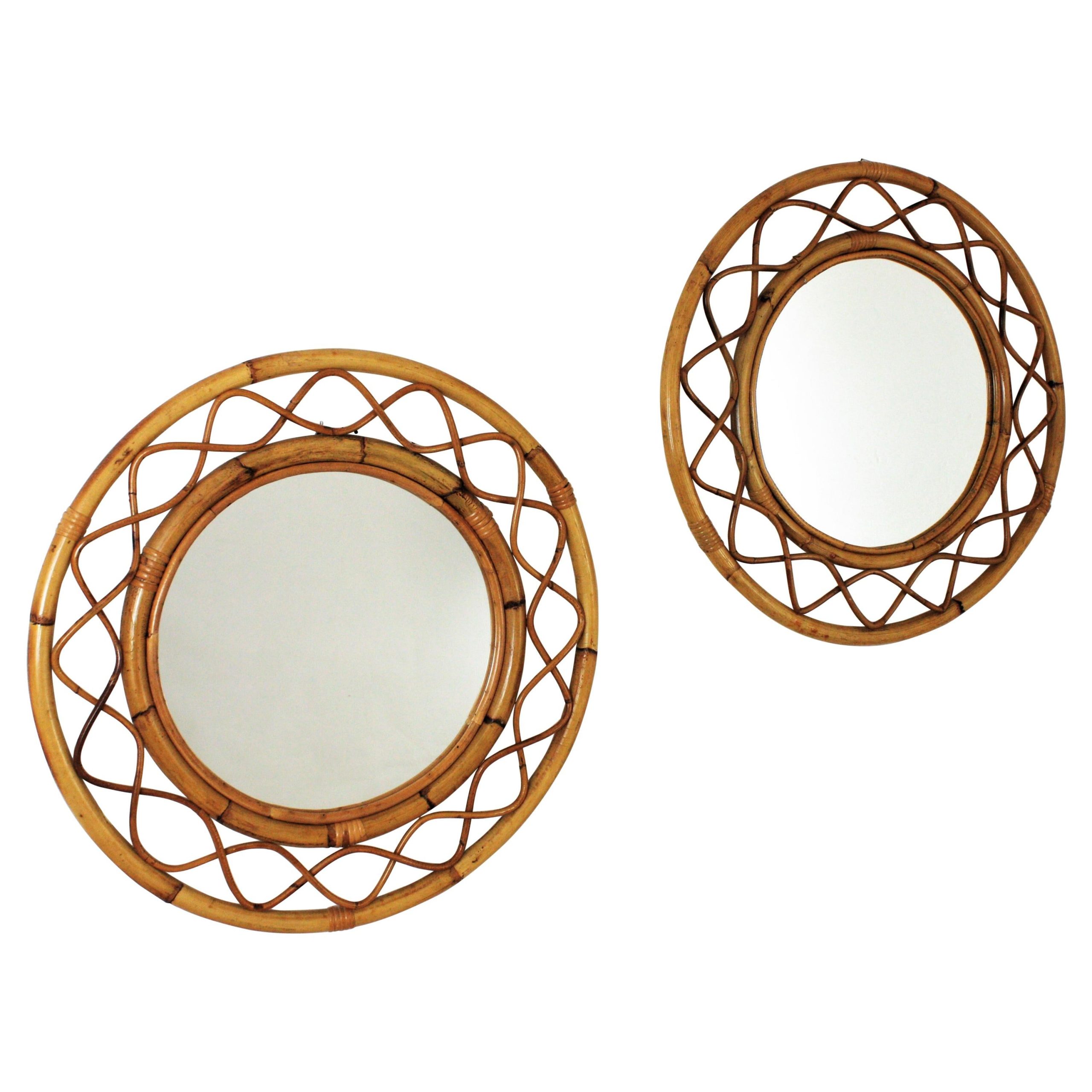 Oval Mid-Century Rattan Wicker Wall Mirror, Franco Albini Style, Italy ... for Styling Your Space with Misha Rattan Wall Mirrors