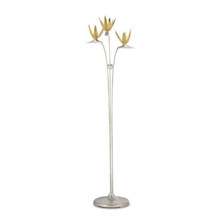 Paradiso Gold &Amp; Silver Floor Lamp - Contemporary Silver Leaf ... within Discovering the Allure of the 22" x 36" Contemporary Gold Leaf Mirror