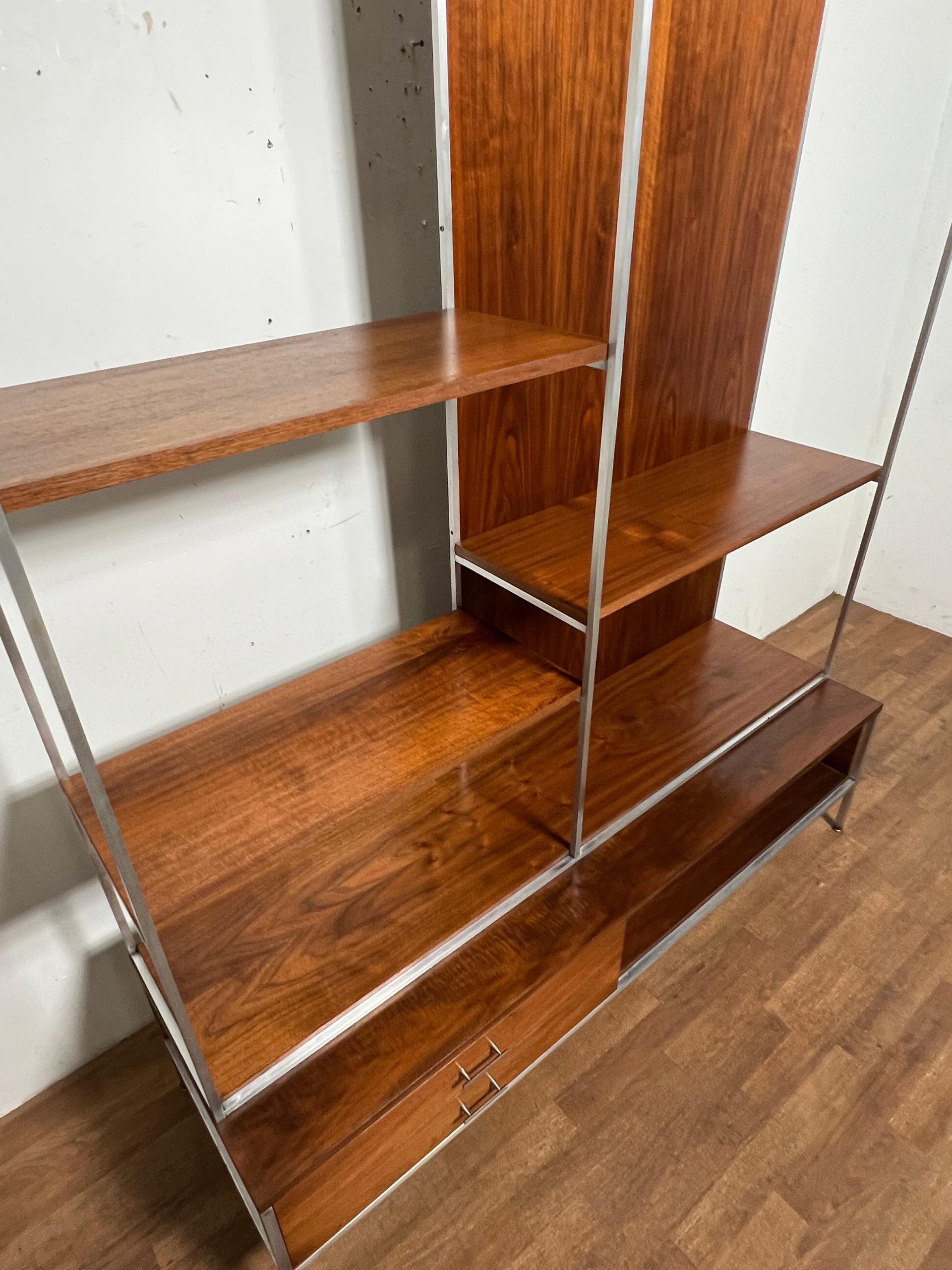 Paul Mccobb For Calvin Two Piece Etagere / Room Divider Circa 1960S For ... intended for Unlocking the Versatility of the Jacobsen 2-Piece Etagere Set