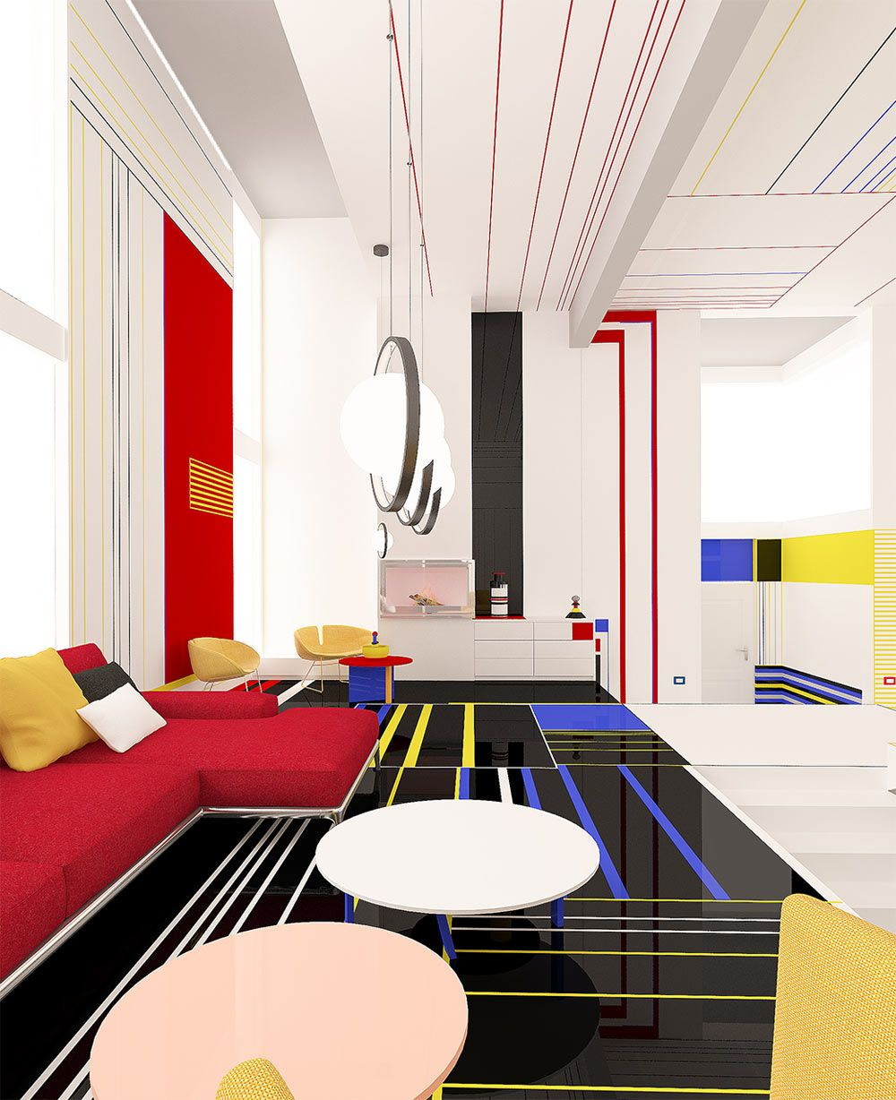 Piet Mondrian Inspired Interior Design in