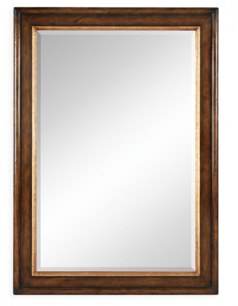 Plain Walnut Rectangular Mirror With Gilt Inset | Jonathan Charles ... within