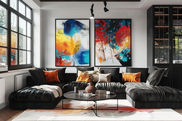 Premium Photo | Bold And Oversized Art Pieces For Statement Walls with From Blank Canvas to Bold Statements Embracing Your Walls