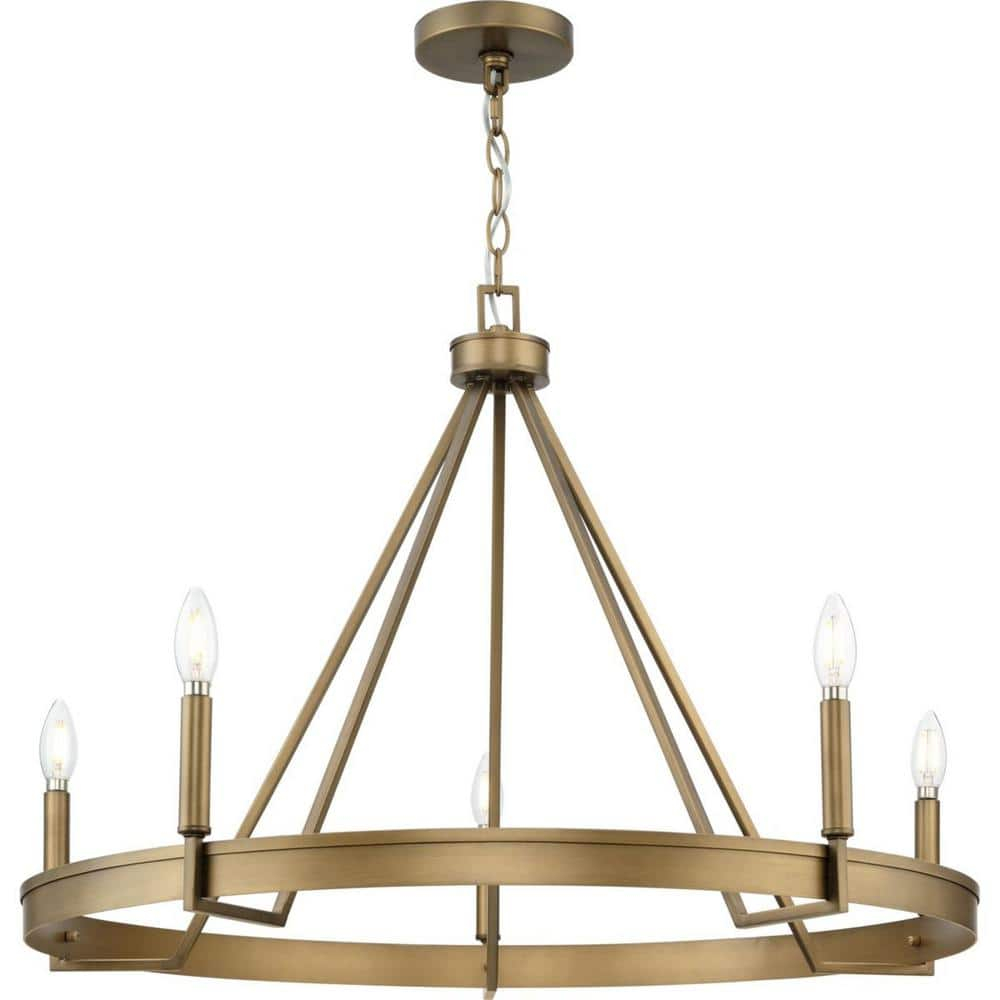 Progress Lighting Aleswith Collection 32 In. 5-Light Aged Bronze ... intended for