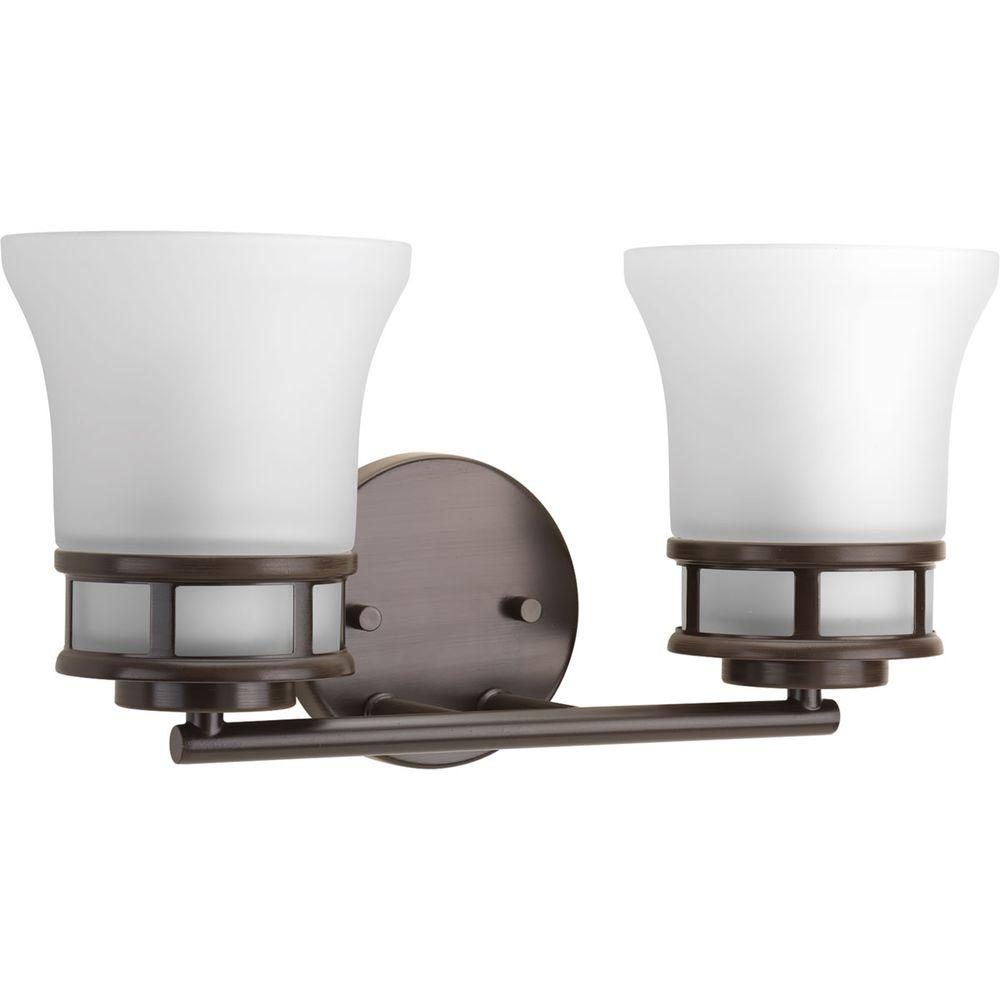 Progress Lighting Cascadia Collection 2-Light Antique Bronze Vanity ... regarding A Closer Look at the Amherst 2-Light Vanity Antique Bronze Elegance