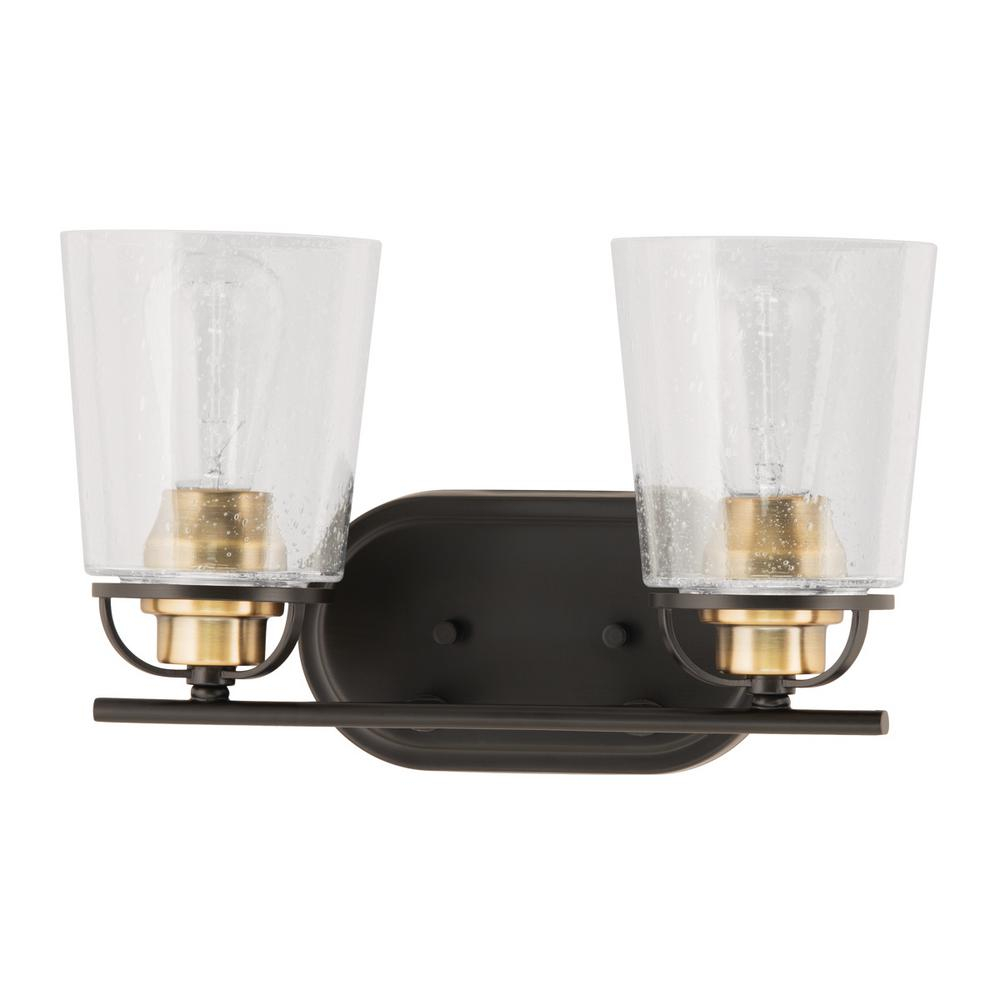 Progress Lighting Inspiration 14 In. 2-Light Antique Bronze Bathroom ... for