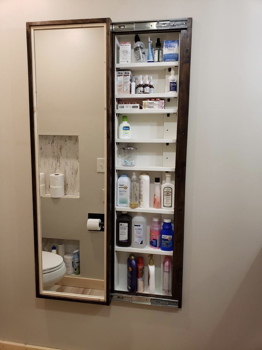 Recessed Bathroom Storage Shelf for