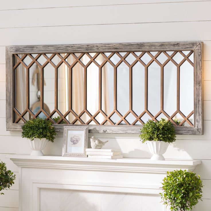 Rectangular Mounted Accent Wall Mirror | Country Wall Mirrors ... in Unveiling the Rustic Rectangular 3D Mirror for a Touch of Elegance