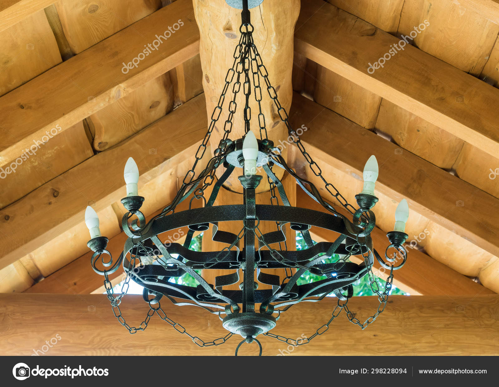 Round Black Wrought Iron Chandelier With Bulbs Weighs In Summer House ... in Choosing the Perfect Silao Wrought Iron Chandelier for Your Space