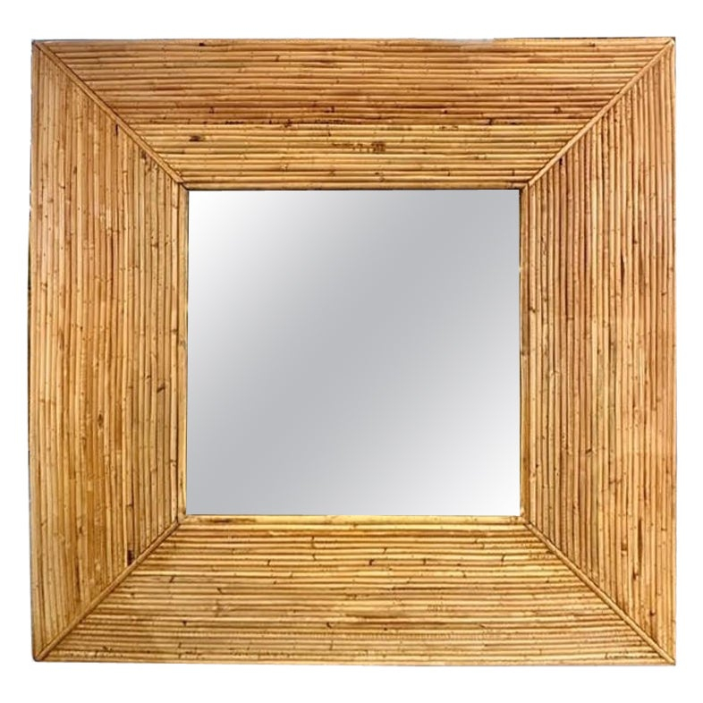 Rounded Square Bamboo Mirror For Sale At 1Stdibs regarding Decorating with Bamboo Square Wall Mirrors Understanding Natural and Black Options