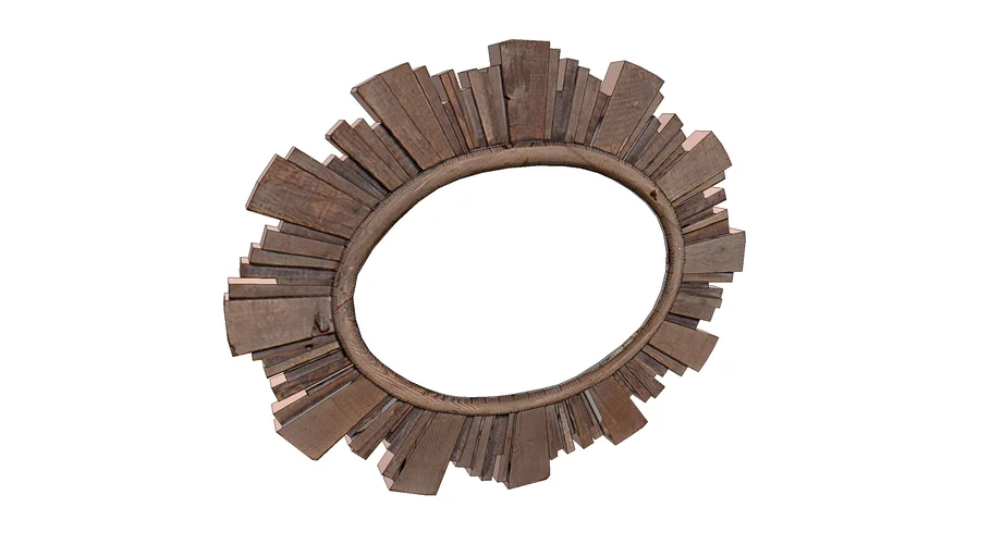Rustic Wooden Frame Mirror | 3D Warehouse intended for