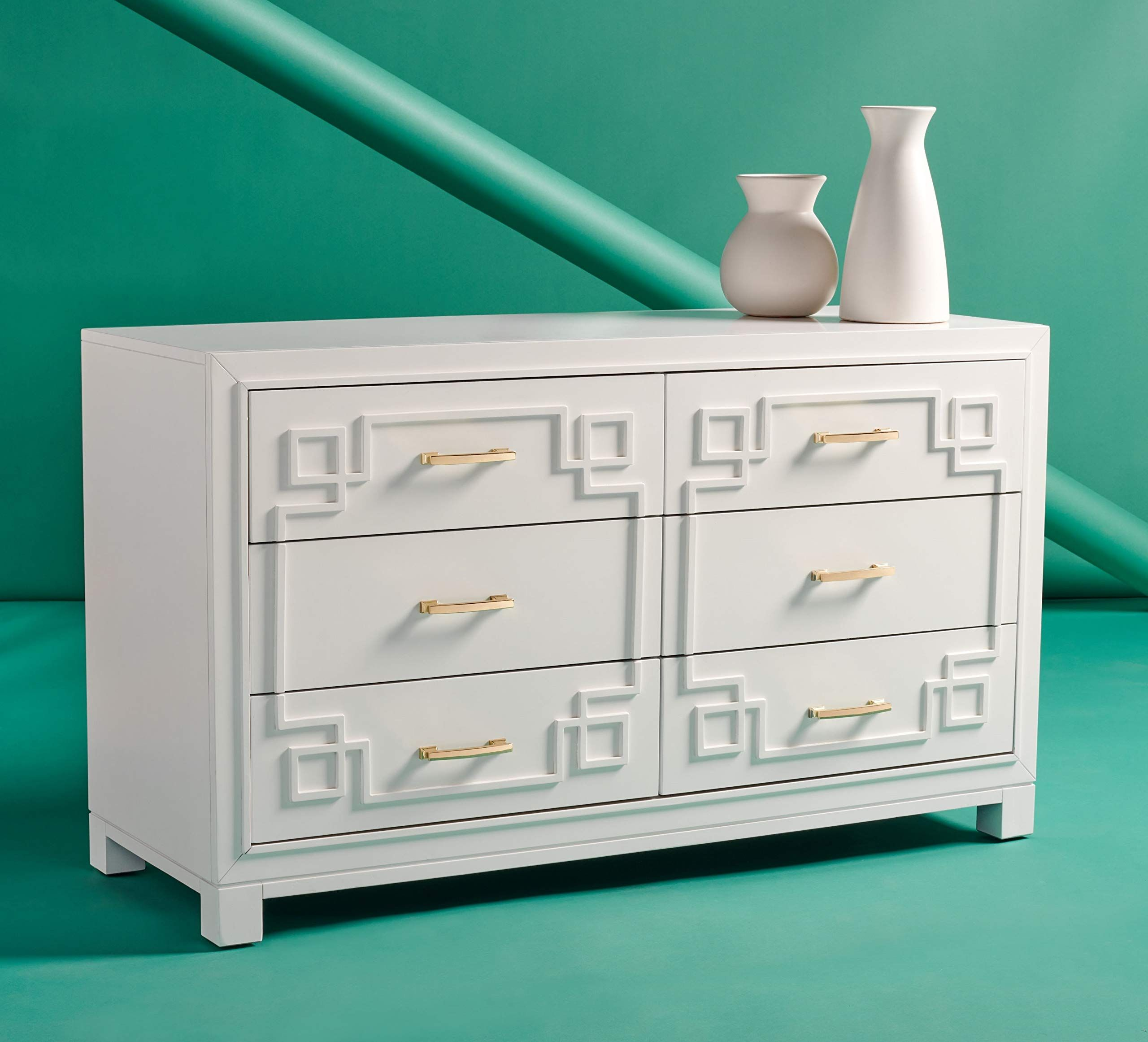Safavieh Couture Home Collection Raina Greek Key 6-Drawer Dresser ... with The Safavieh Couture Raina Dresser Style Meets Functionality for Modern Living