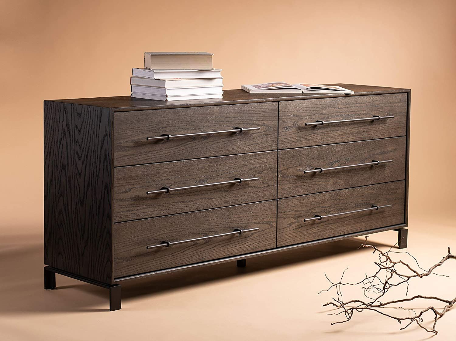Safavieh Couture Home Simmons Modern Dark Walnut Wood 6-Drawer Dresser ... with regard to