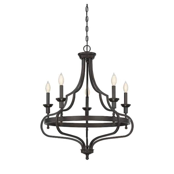 Savoy House 26 In. W X 30.5 In. H 5-Light English Bronze Chandelier 1 ... in Bringing Warmth and Style Home with an English Bronze Chandelier