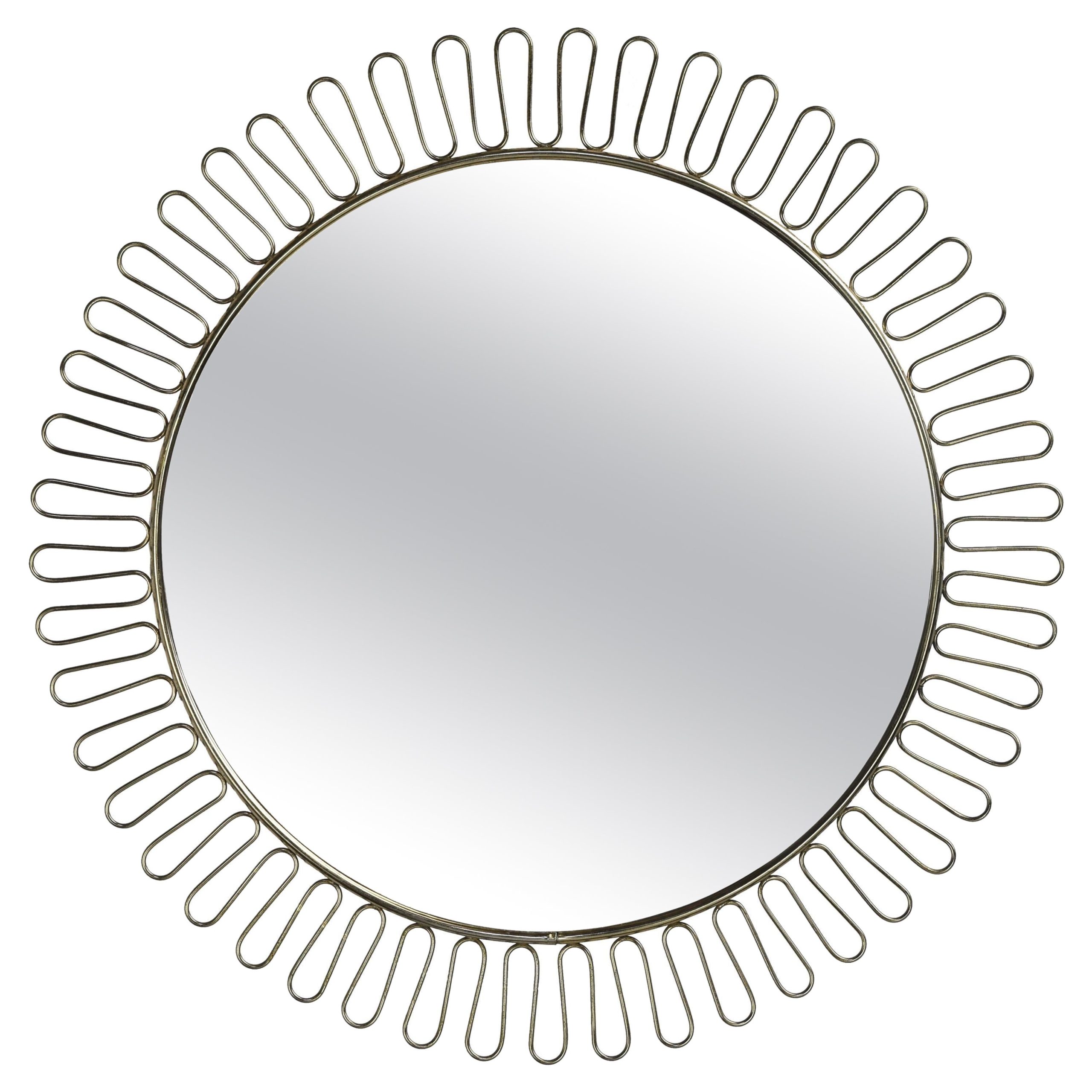 Sculptural Brass Wall Mirror By Josef Frank For Svenskt Tenn, 1950S At ... throughout