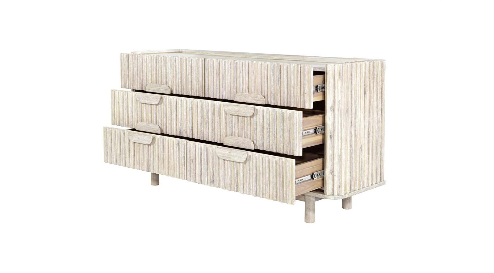 Serene 6 Drawer Dresser - Wood N Tassel Home inside