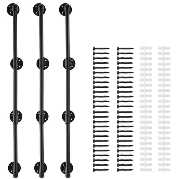 Skyshalo 4-Tier Industrial Pipe Shelf 3-Pieces Wall-Mount Rustic 44.17 ... regarding
