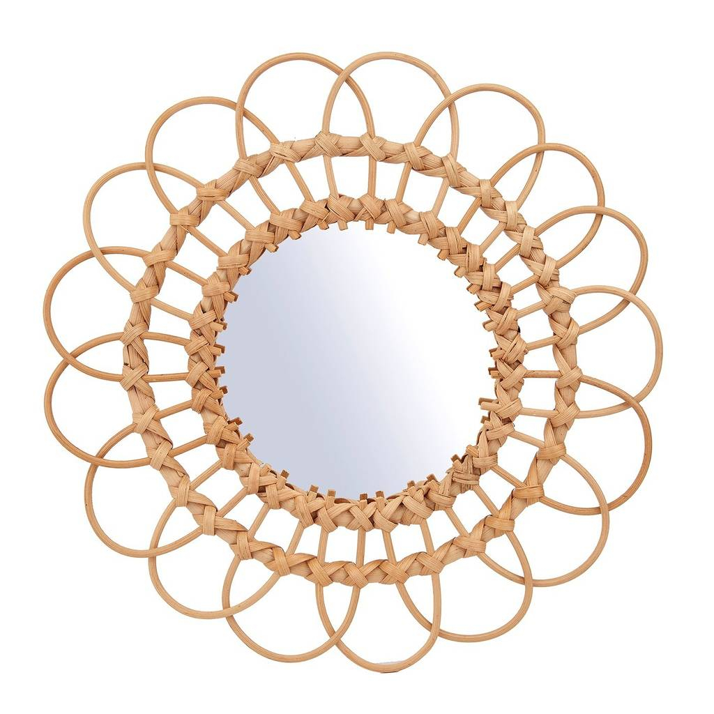 Small Or Large Natural Rattan Sunburst Wall Mirror By Posh Totty ... inside Styling Your Space with Misha Rattan Wall Mirrors