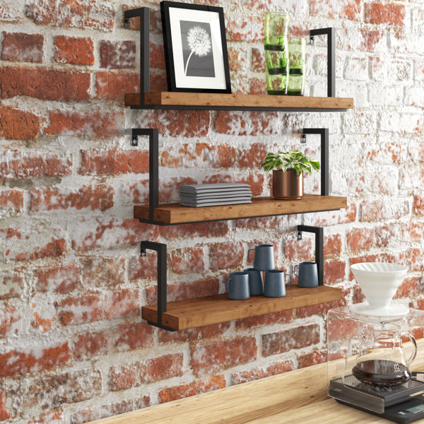 Steelsideâ„¢ Des 3 Piece Floating Shelf &Amp; Reviews | Wayfair inside