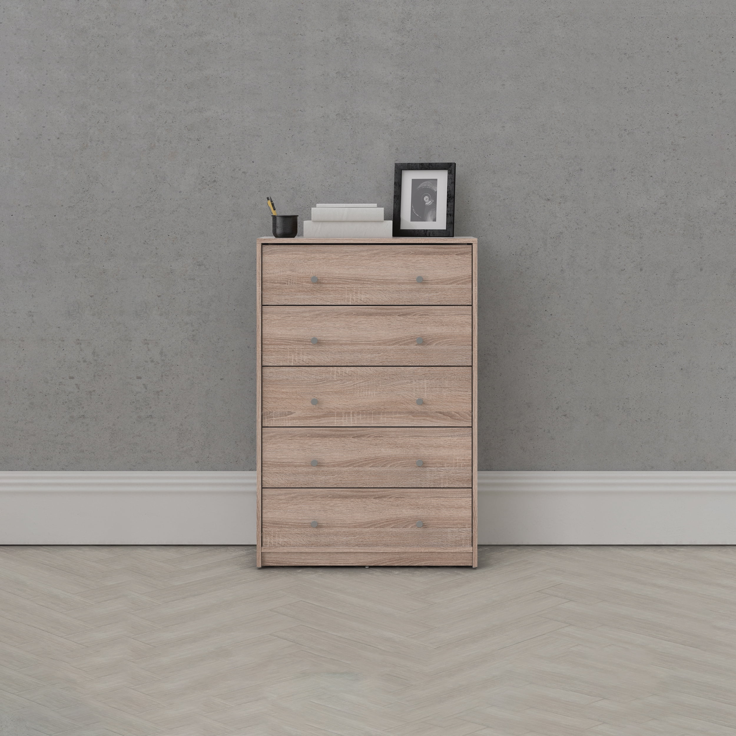 Studio 5 Drawer Chest, Truffle Oak - Walmart.com with