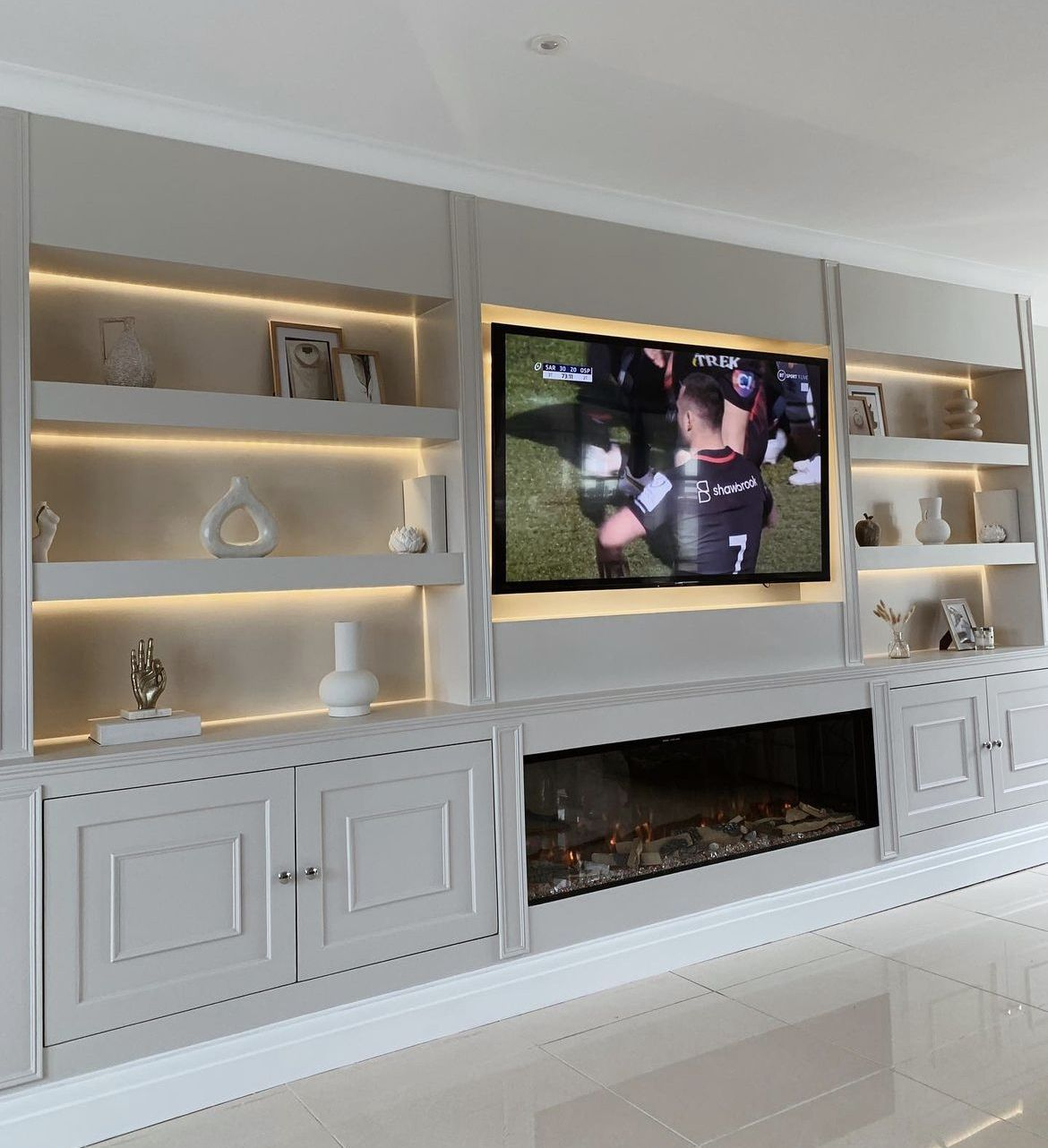 Stunning Media Wall Unit Diy Media Wall With Fire Media Wall With ... for