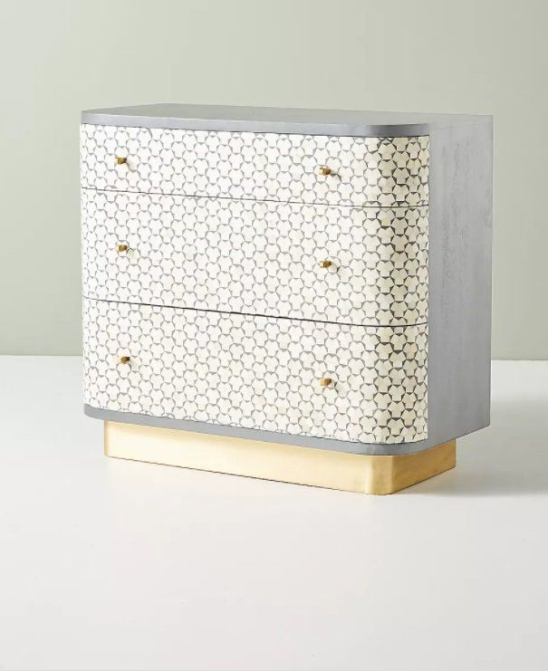 Targua Moroccan Three Drawer Dresser, Bone Inlay Dresser, Bone Inlay ... pertaining to A Closer Look at the Craftsmanship of the Jasmines 36x24 Bone Inlay Mirror
