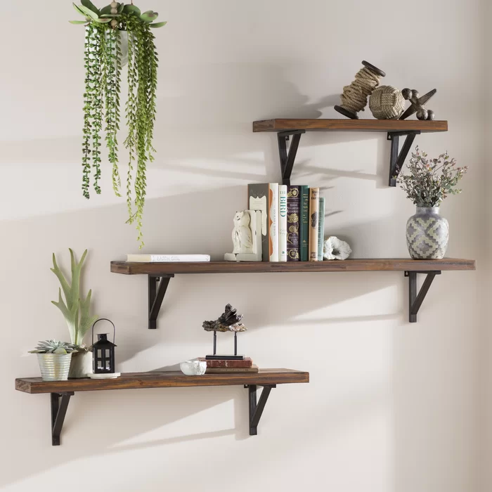 Three Posts Commodore 3 Piece Wall Shelf Set &Amp; Reviews | Wayfair ... with Transforming Walls Effortlessly A Guide to 3-Piece Shelf Sets