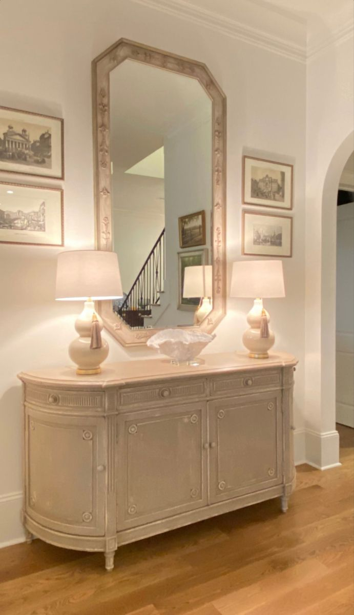 Tilde Gustavian Style Curved Sideboard Cabinet In Whitewash Finish ... pertaining to Style Meets Functionality Three Tilde Shelves in White and Gold