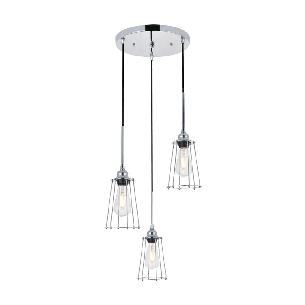 Timeless Home 16 In. 3-Light Chrome Pendant Light, Bulbs Not Included ... throughout Beyond the Shine Discovering the Versatility of Chrome Finish 3-Light Pendants