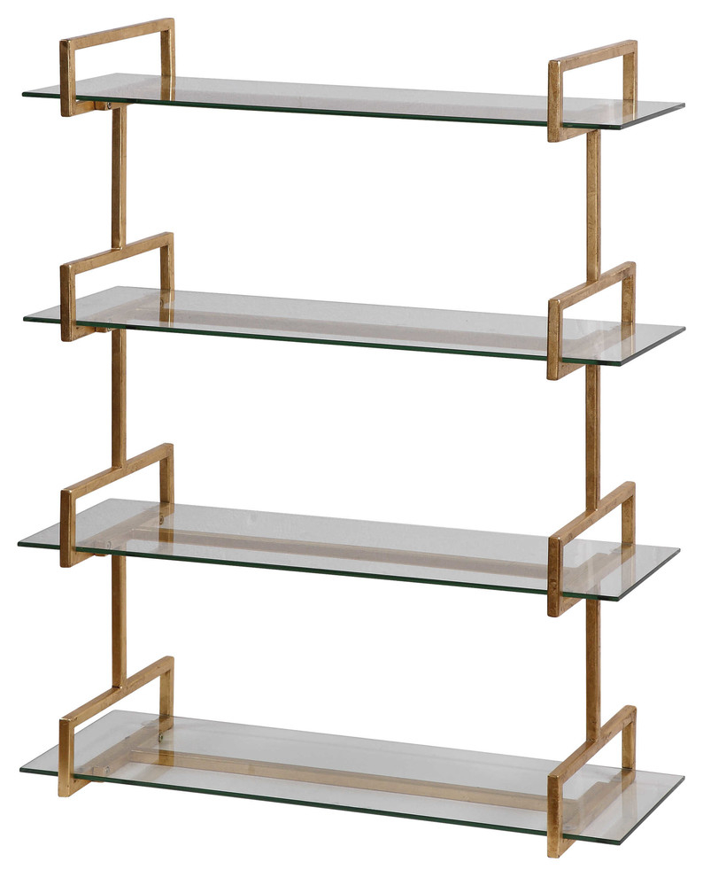 Uttermost Auley Gold Wall Shelf - Contemporary - Display And Wall ... throughout Your Guide to Incorporating the Uttermost Auley Gold Wall Shelf