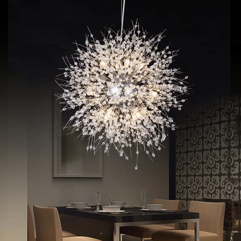 Versatile Crystal Led Modern Cluster Pendant Lights For Elegant Dining ... with regard to