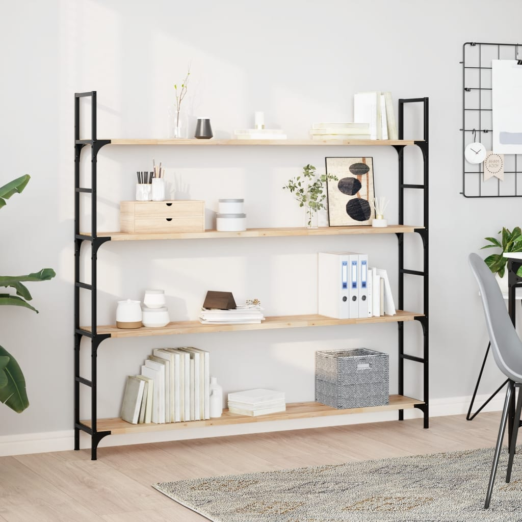 Vidaxl Floating Shelves 4 Pcs 140X20X2 Cm Untreated Solid Wood Acacia ... with regard to