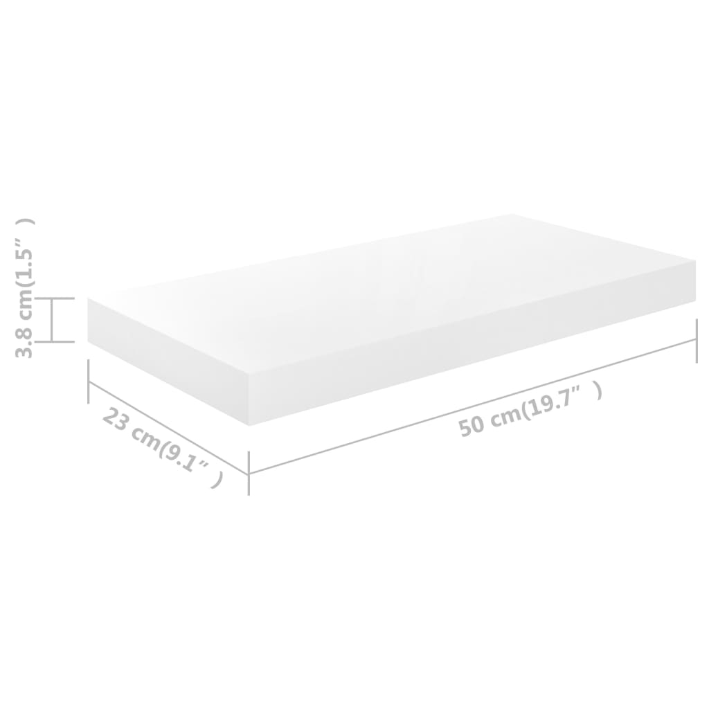 Vidaxl Floating Wall Shelves 4 Pcs High Gloss White 19.7"X9.1"X1.5" Mdf ... within Your Guide to Stylish Storage with Vidaxl Floating Wall Shelves