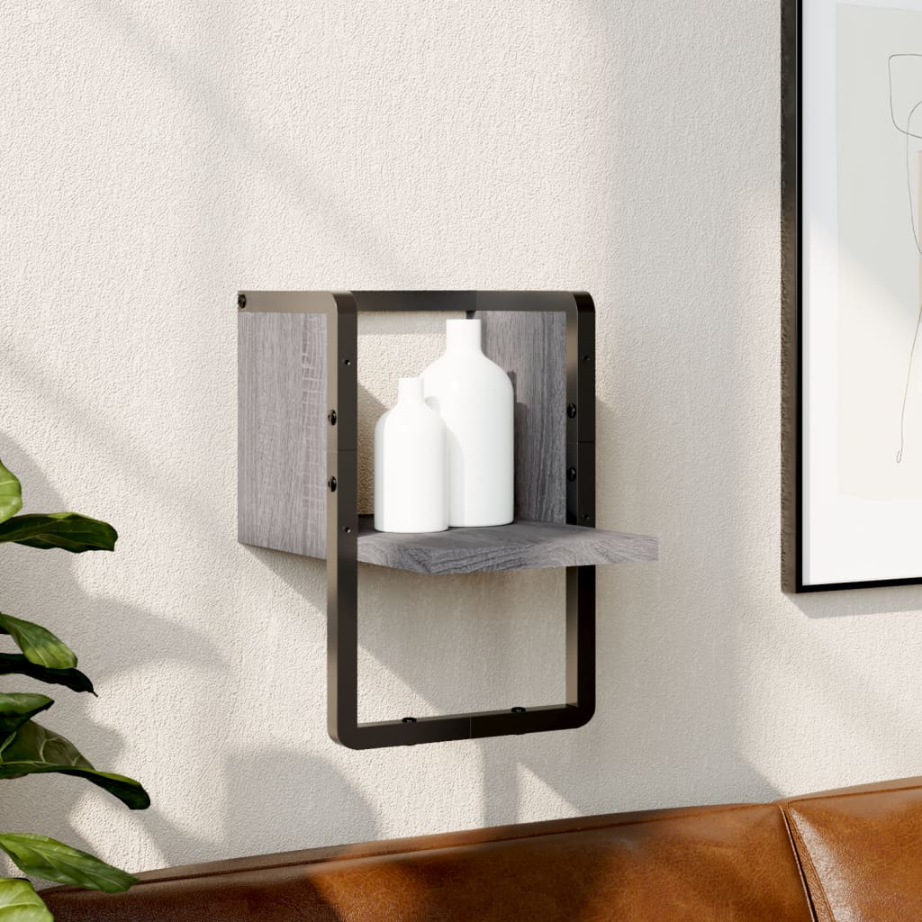 Vidaxl Wall Shelf With Bar Grey Sonoma 20X25X30 Cm | Vidaxl.co.uk for Your Guide to Stylish Storage with Vidaxl Floating Wall Shelves