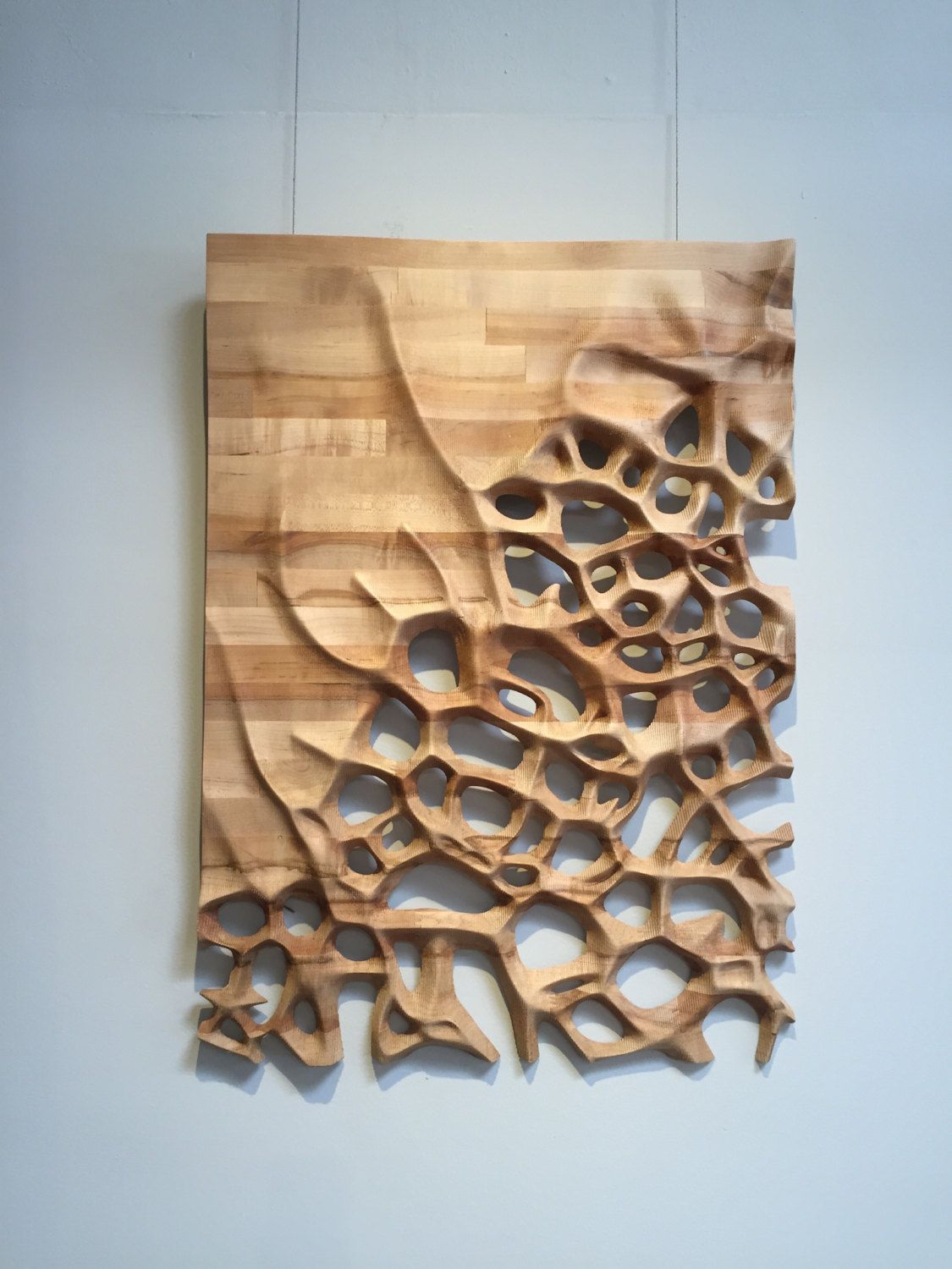 Wall Hanging, 3D Cnc Milled Maple Wood - Etsy | Wood Sculpture, Wooden ... for