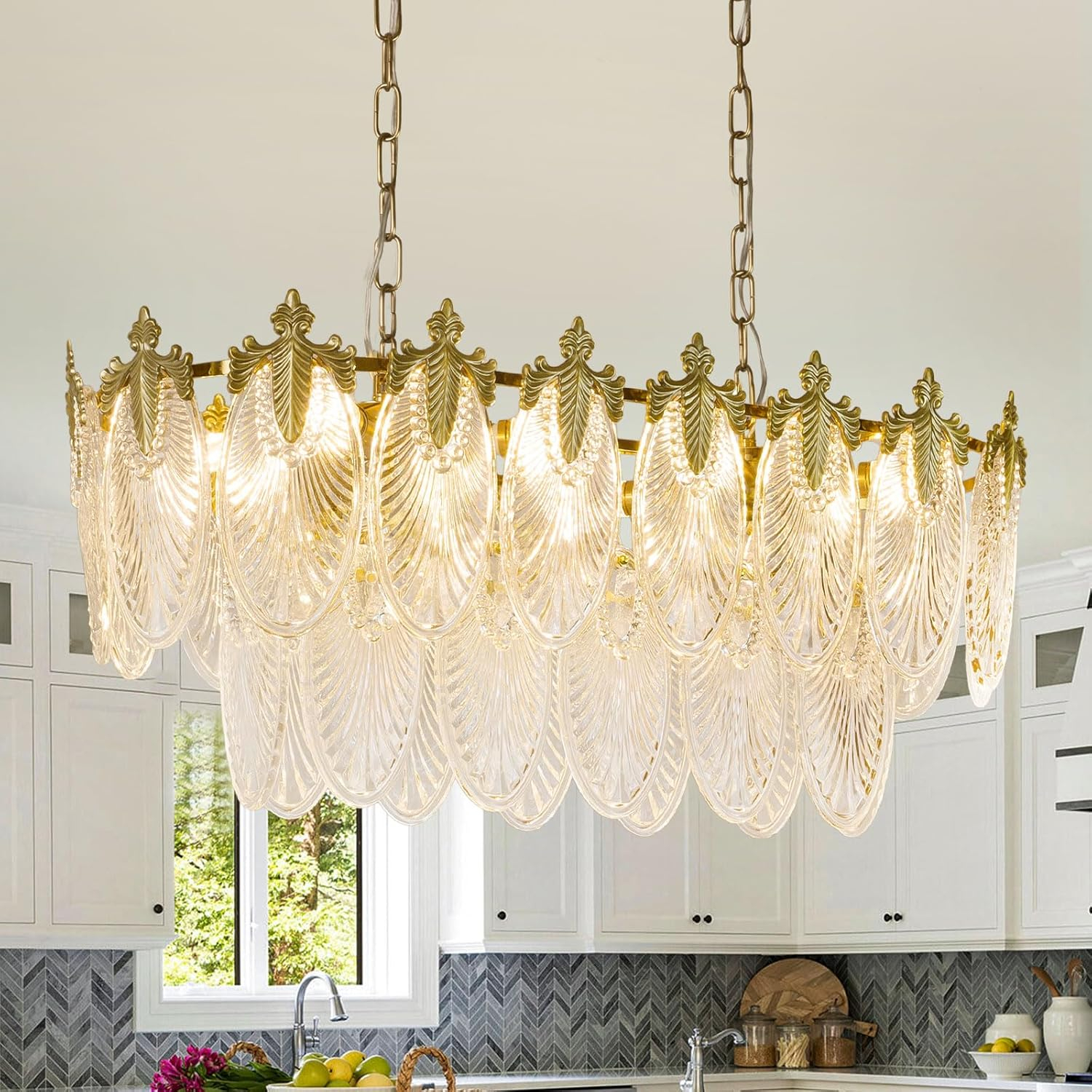 Wansi Shine 31" Luxury Linear Crystal Chandelier, 8-Light Island Light ... inside Unveiling the Prado 12x14" 8-Light Island Light A Design Deep Dive
