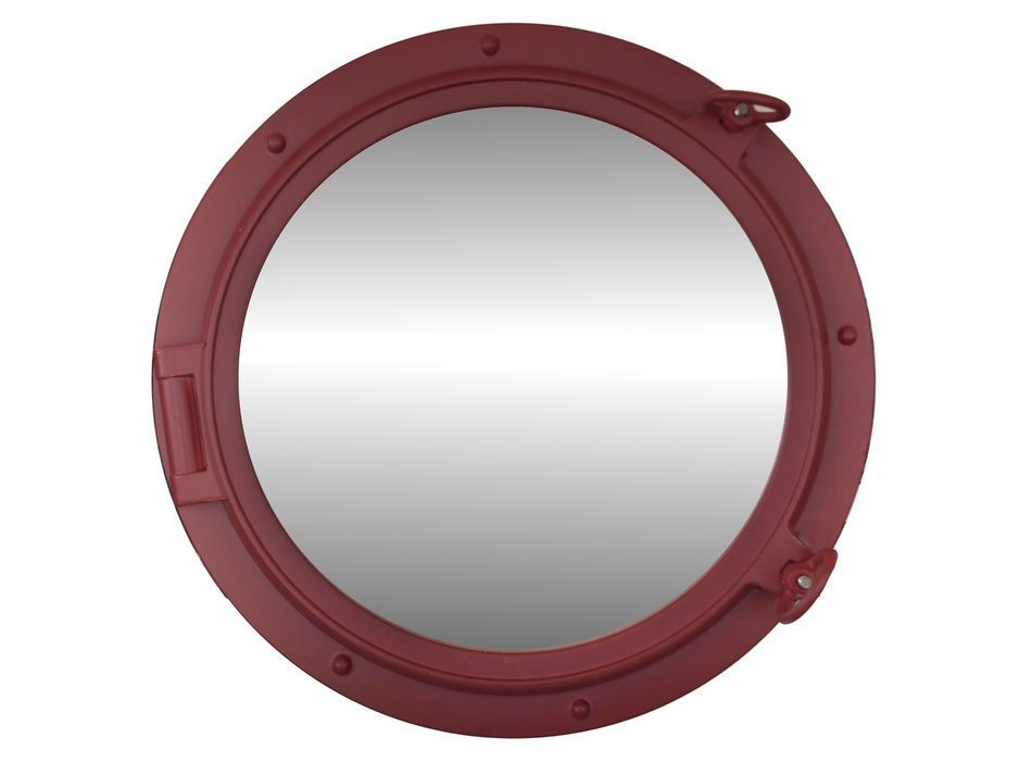 Wholesale Dark Red Decorative Ship Porthole Mirror 24In - Nautical Decor with Your Questions Answered About the 24-Inch Ship Wheel Porthole Mirror