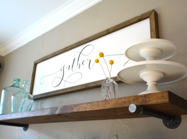 Yellowstone Ii Rustic Farmhouse Floating Shelf With Pipe Brackets, 18 ... for