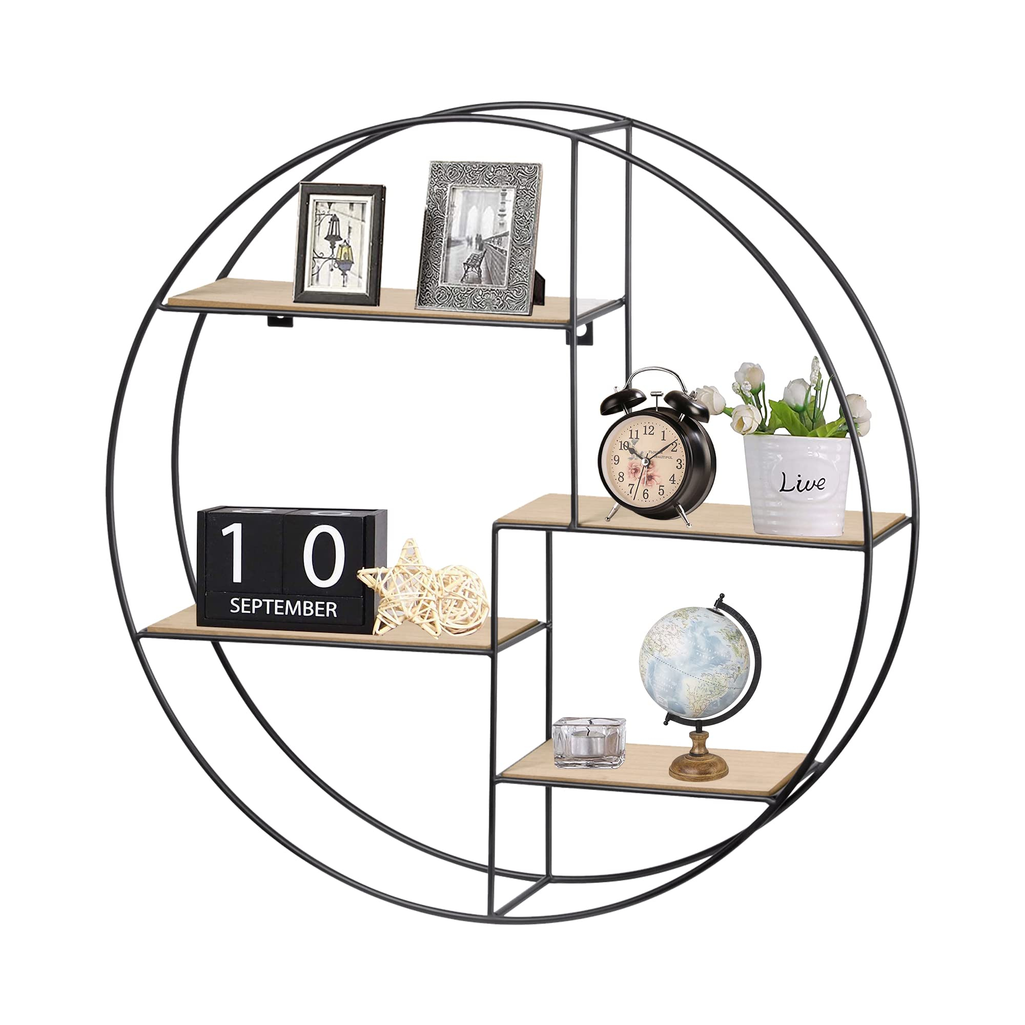Zinc Wall Shelves regarding Why the Geometric Round Floating Shelf Wall Mounted 2 Tier is a Decor Game-Changer