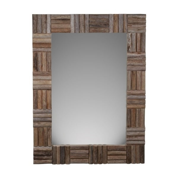 15 The Best Medium Brown Wood Wall Mirrors pertaining to