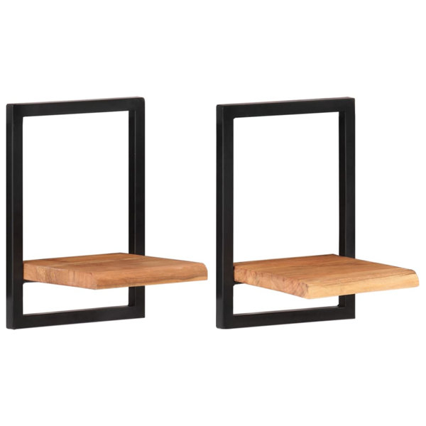 17 Stories Wall Shelves Floating Shelves Display Shelves Solid Acacia ... for